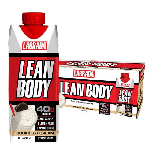 Labrada Lean Body Ready-to-Drink Protein Shake (12 x 500 ml, Biscuiți cu Ciocolată și Cremă )