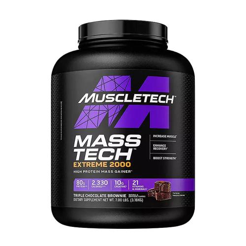 MuscleTech Mass-Tech Extreme 2000 (3.17 kg, Brownie cu Trio de Ciocolată)