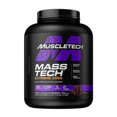 MuscleTech Mass-Tech Extreme 2000 (2.72 kg, Brownie cu Trio de Ciocolată)