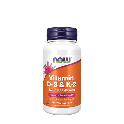 Now Foods Vitamin D-3 & K-2 (120 Capsule Vegetale)