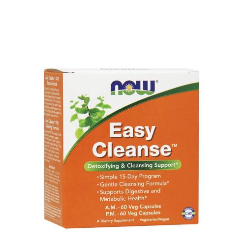 Now Foods Easy Cleanse™ AM PM 120 Veg Capsules (2 Bottles with 60 each) (120 Capsule Vegetale)