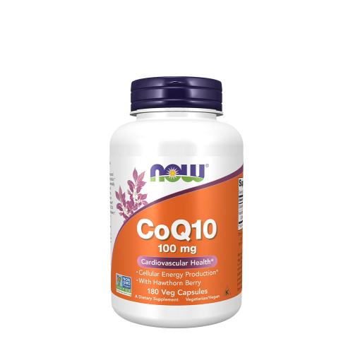 Now Foods CoQ10 100 mg with Hawthorn Berry Veg Capsules (180 Capsule Vegetale)
