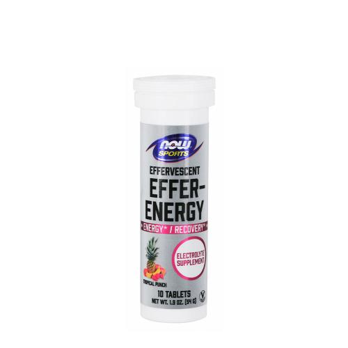Now Foods Effer-Energy Effervescent Tablets (10 Comprimate Efervescente, Punch Tropical)