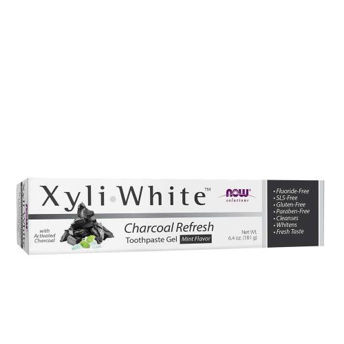 Now Foods XyliWhite Charcoal Refresh Toothpaste Gel (181 g, Mentă)