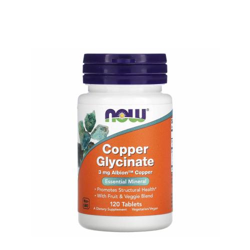 Now Foods Glicinat de cupru 3 mg - Copper Glycinate 3 mg (120 Comprimate)