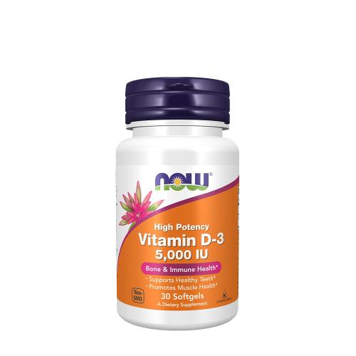 Now Foods Vitamina D-3 5.000 UI - Vitamin D-3 5,000 IU (30 Capsule moi)