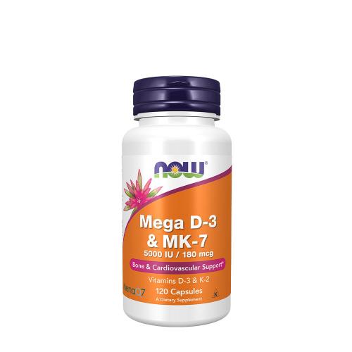 Now Foods Mega D-3 și MK-7 - Mega D-3 & MK-7 (120 Capsule Vegetale)