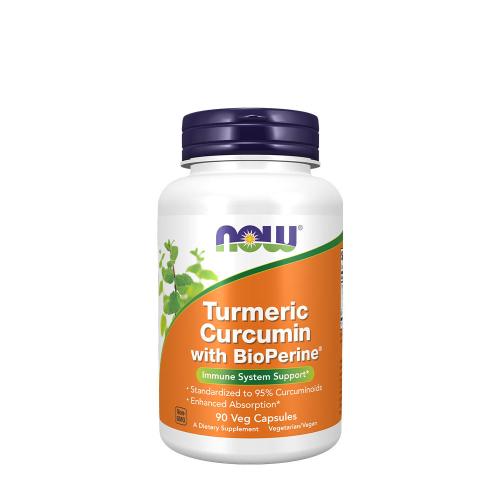 Now Foods Curcumină de curcumină turmerică + BioPerine - Turmeric Curcumin + BioPerine (90 Capsule Vegetale)