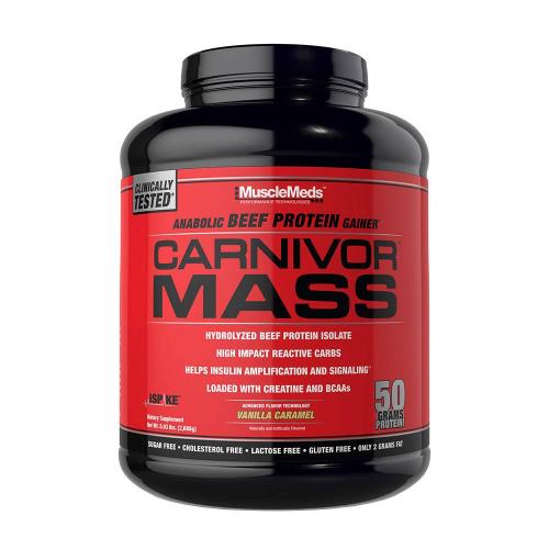 MuscleMeds Carnivor™ Mass 100% Beef Protein Mass Gainer (2668 g, Caramel cu Vanilie)