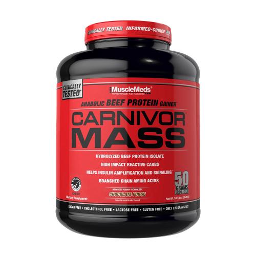 MuscleMeds Carnivor™ Mass 100% Beef Protein Mass Gainer (2646 g, Fudge cu Ciocolată)