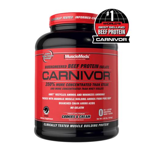 MuscleMeds Carnivor™ 100% Beef Protein (1624 g, Biscuiți cu Ciocolată și Cremă )