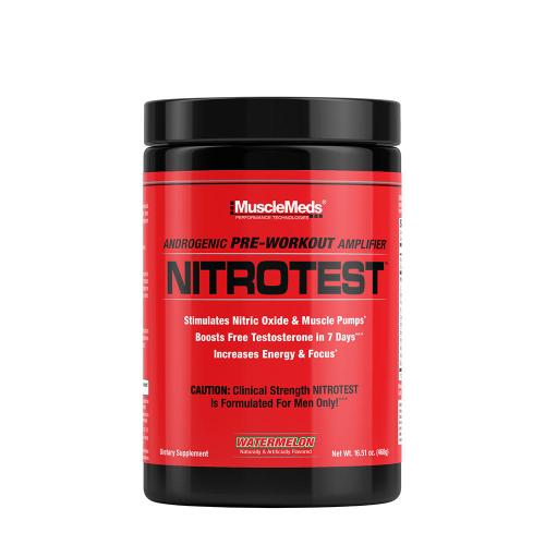 MuscleMeds Nitrotest - 2 in 1 Pre-Workout + Test Booster (468 g, Pepene Roșu)