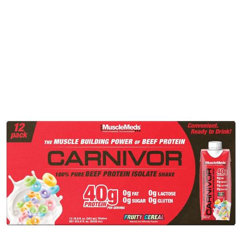 MuscleMeds Carnivor RTD Beef Protein Shake (12 Pachet, Fruity Cereal)