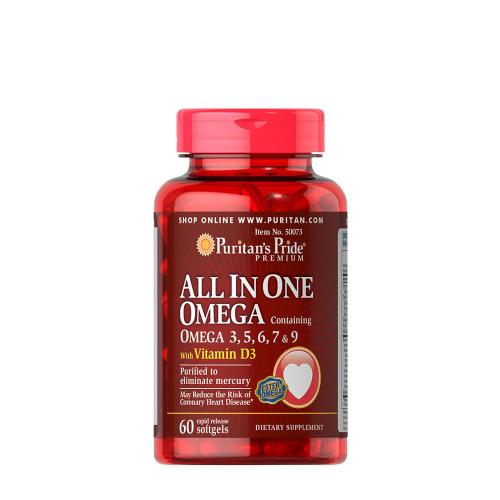 Puritan's Pride All In One Omega 3, 5, 6, 7 & 9 with Vitamin D3 (60 Capsule moi)