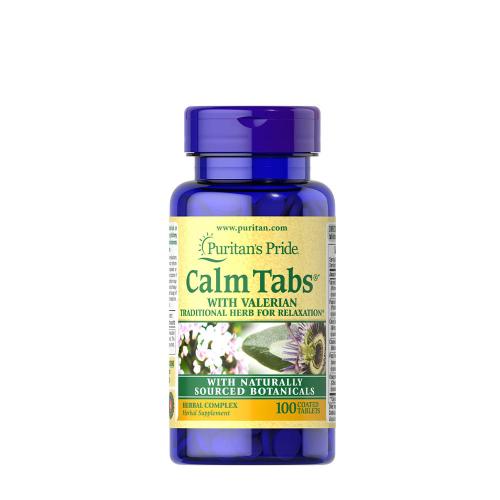 Puritan's Pride Calm Tabs® with Valerian, Passion Flower, Hops, Chamomile (100 Comprimate)