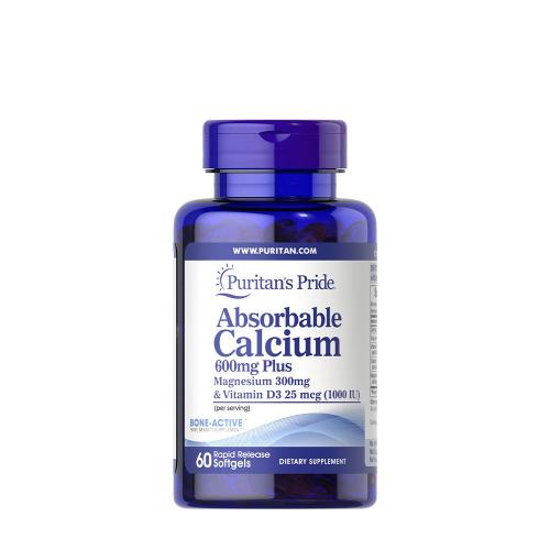 Puritan's Pride Absorbable Calcium 600mg plus Magnesium 300mg & Vitamin D 1000IU (60 Capsule moi)