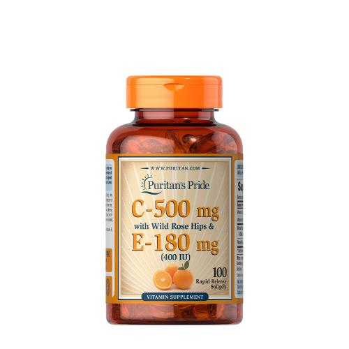 Puritan's Pride Vitamin C & E 500 mg/400 IU with Rose Hips (100 Capsule moi)
