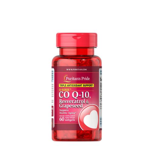 Puritan's Pride Q-SORB™ Co Q-10, Resveratrol & Grapeseed (60 Capsule moi)
