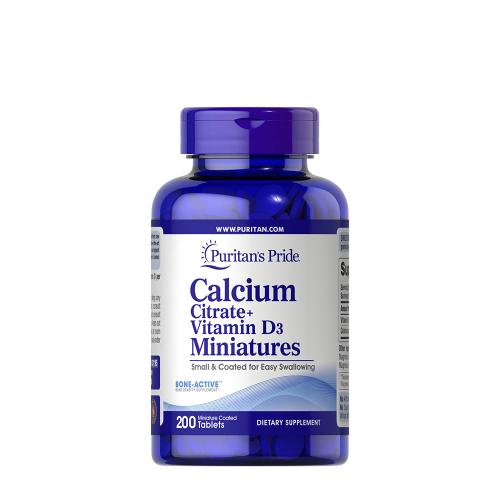 Puritan's Pride Calcium Citrate + Vitamin D3 Miniatures (200 Mini Bevonatos Comprimate)
