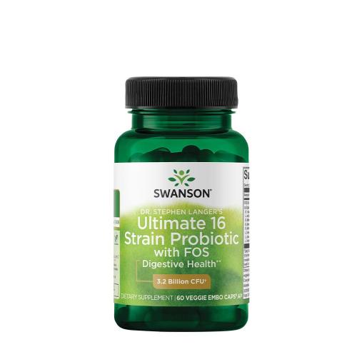 Swanson Dr. Stephen Langer's Ultimate 16 Strain Probiotic with FOS 3.2 BILLION CFU (60 Capsule Vegetale)