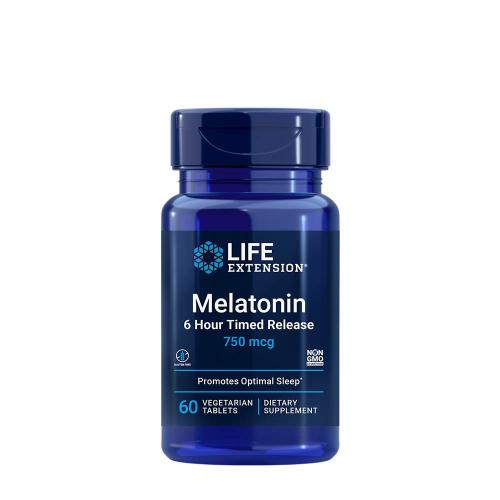 Life Extension Melatonin 6 Hour Timed Release (750 mcg) (60 Veg Comprimate)