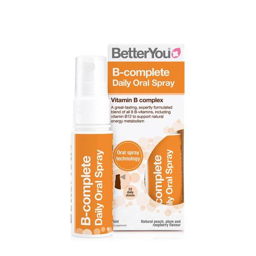 BetterYou B-Complete Oral Spray (25 ml, Piersici, Prune și Zmeură Naturale)