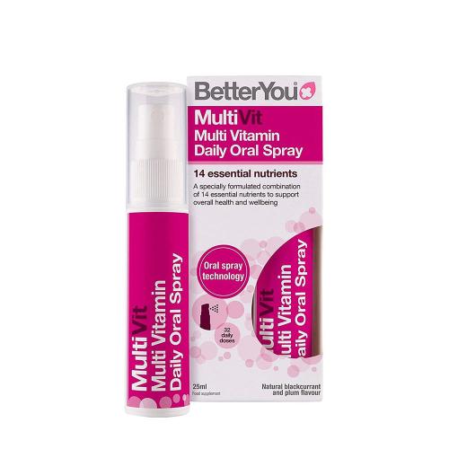 BetterYou Multivitamin Oral Spray (25 ml, Coacăze Negre și Prune Naturale)