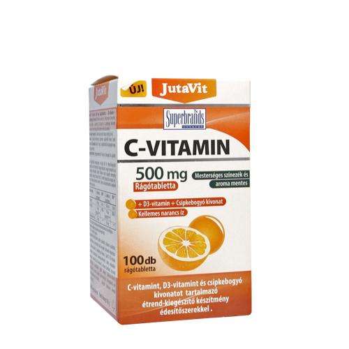 JutaVit Vitamin C 500 mg + D3 + Rosehips chewable tablet (100 Comprimate masticabile)