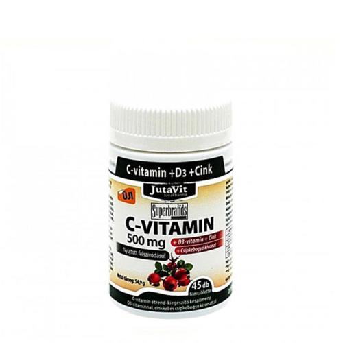 JutaVit Vitamin C 500 mg + D3 + Zinc tablet (45 Comprimate)