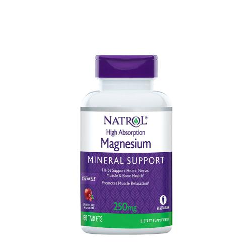 Natrol Magnesium High Absorption 250 mg (60 Comprimate masticabile, Mere și Afine)
