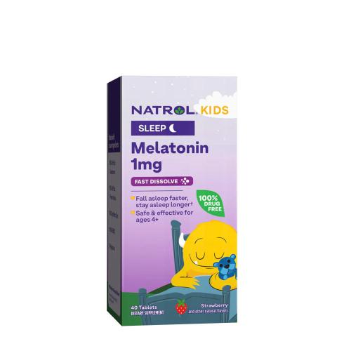 Natrol Melatonină pentru copii - Kids Melatonin (40 Comprimate, Căpșuni)