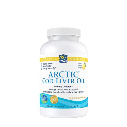 Nordic Naturals Arctic Cod Liver Oil 750 mg (180 Capsule moi, Lămâie)