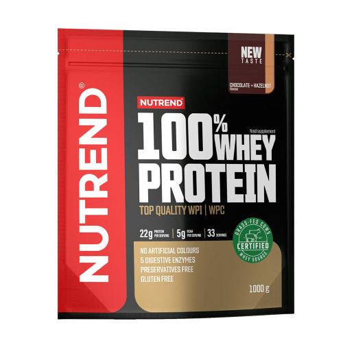 Nutrend 100% Whey Protein (1000 g, Ciocolată cu Alune)