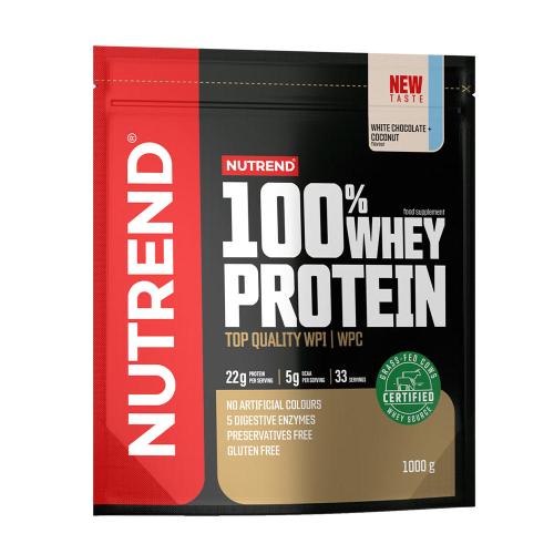 Nutrend 100% Whey Protein (1000 g, Cocos cu Ciocolată Albă)