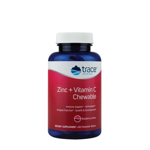 Trace Minerals Zinc + Vitamin C Chewable  (60 Comprimate masticabile, Zmeură)