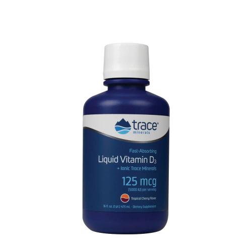 Trace Minerals Liquid Vitamin D3 5000 IU (473 ml, Cireșe Tropicale)