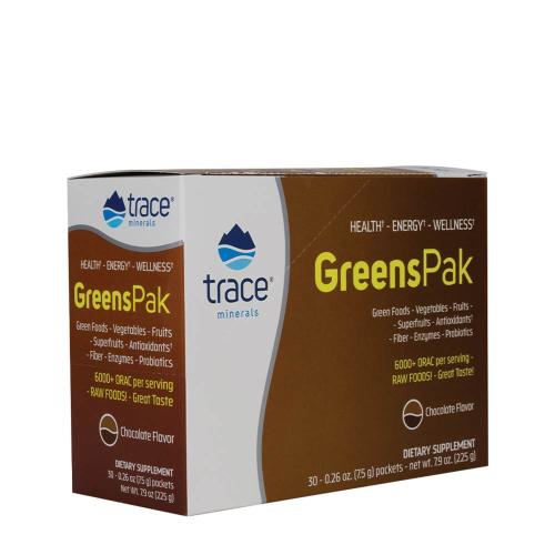 Trace Minerals Greens Pak  (30 Pachet, Ciocolată)