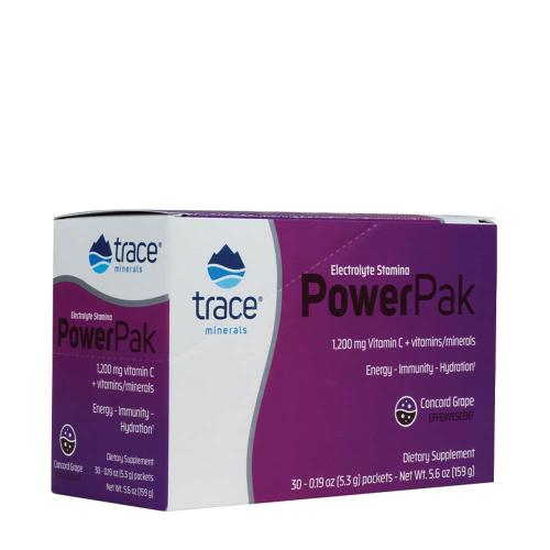 Trace Minerals Electrolyte Stamina Power Pak  (30 Pachet, Struguri Concord)