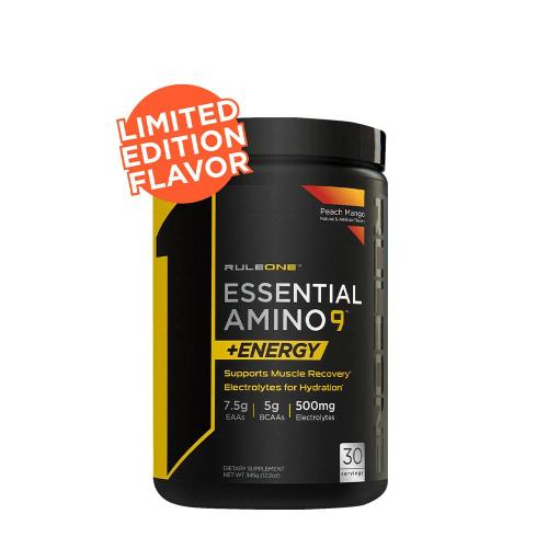 Rule1 Essential Amino 9 +Energy (345 g, Piersici și Mango)