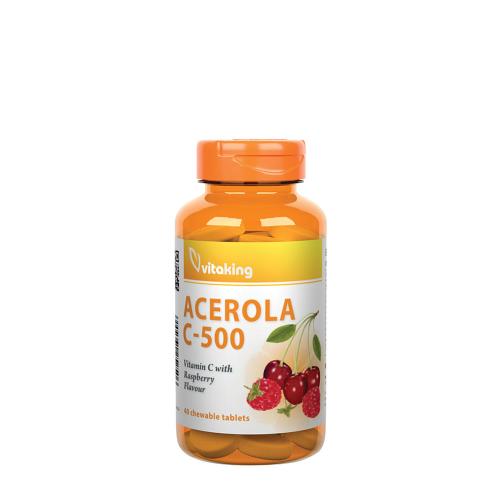 Vitaking Vitamin C-500 Acerola Plus (40 Comprimate masticabile, Afine Albastre)