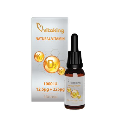 Vitaking Vitamina D3+K2+K1 picături - Vitamin D3+K2+K1 drops (10 ml)