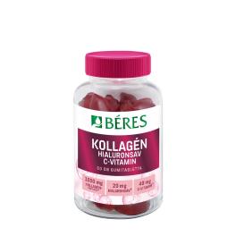   Béres Collagen, Hyaluronic Acid, Vitamin C Sugar-free Gummies (50 Jeleuri, Căpșuni)