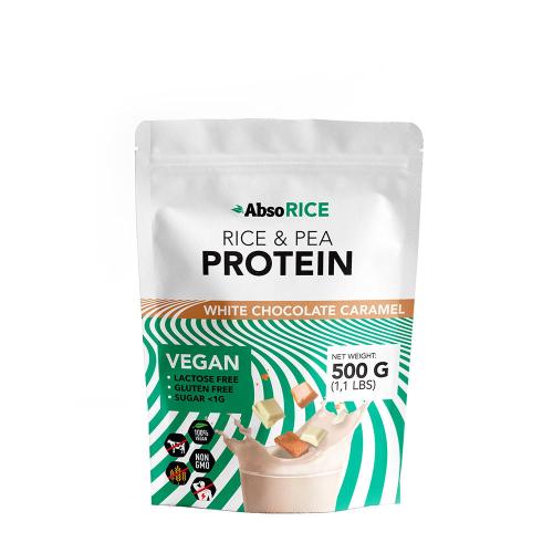 AbsoRICE Rice & Pea Protein - Vegan Protein Powder (500 g, Ciocolată albă-caramel)