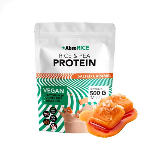 AbsoRICE Rice & Pea Protein - Vegan Protein Powder (500 g, Caramel Sărat)