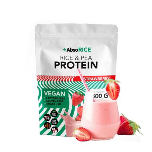 AbsoRICE Rice & Pea Protein - Vegan Protein Powder (500 g, Căpșuni)