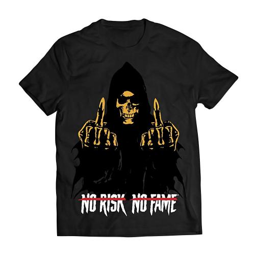 Skull Labs No Risk, No Fame T-Shirt (XXL, Negru / Auriu)