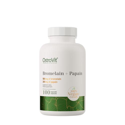 OstroVit Bromelaină + Papaina 100% vegetal - Bromelain + Papain 100% Vege (100 Capsule)