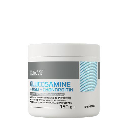 OstroVit Glucozamină + MSM + Condroitină pulbere - Glucosamine + MSM + Chondroitin Powder (150 g, Zmeură)