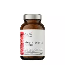   OstroVit Pharma Biotin 2500 mcg pastile de comprimate - Pharma Biotin 2500 mcg lozenges (360 Comprimate de Supt, Căpșuni)