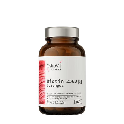 OstroVit Pharma Biotin 2500 μg pastile de comprimate - Pharma Biotin 2500 μg lozenges (360 Comprimate de Supt, Căpșuni)